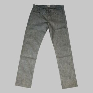 Nakedfamous Men's 34x32 WeirdGuy Fit Pineapple Selvedge Chambray Light Blue